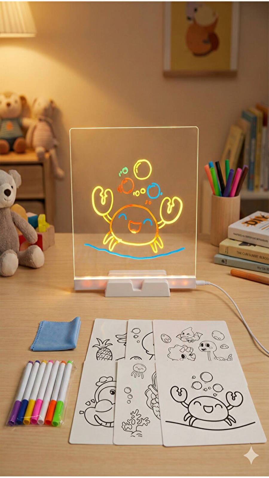 LED Işıklı Çizim ve Boyama Tahtası