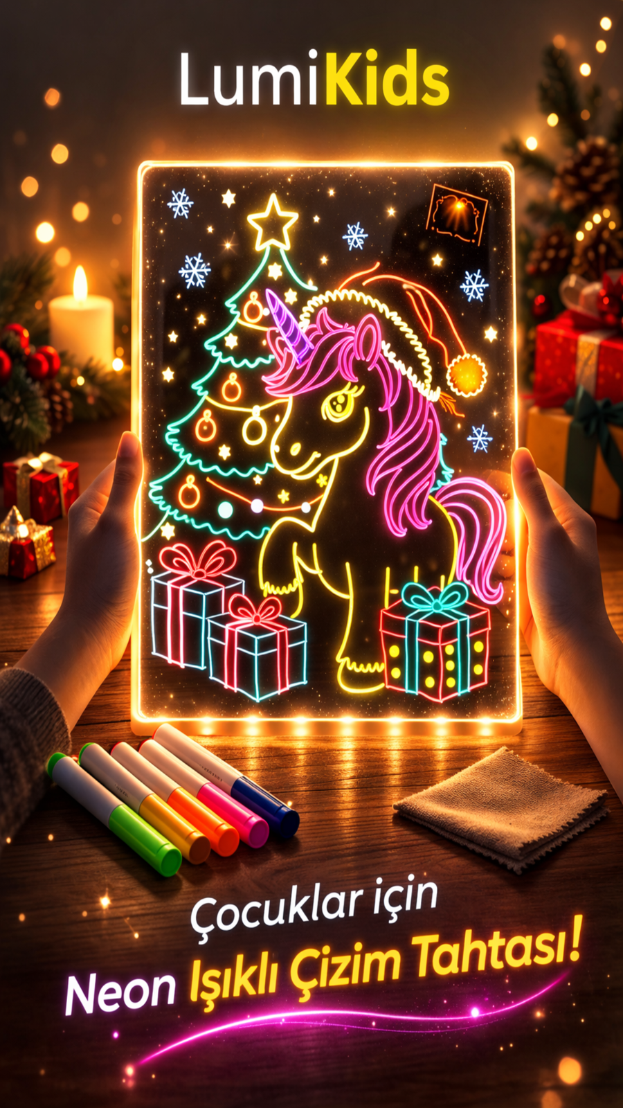 LED Işıklı Çizim ve Boyama Tahtası